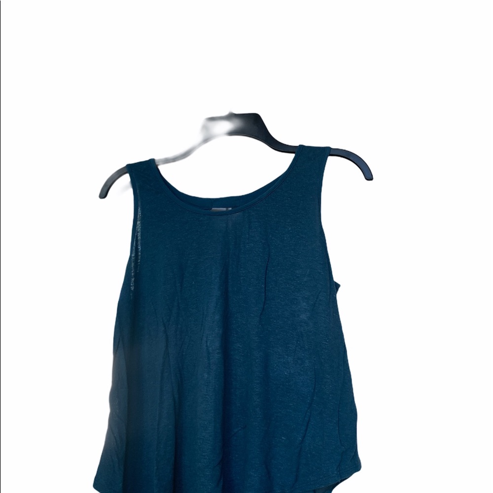Open back blue top